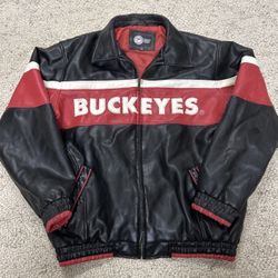 Vintage Ohio State Buckeyes Collegiate Licensed Product Leather Jacket Men's Medium