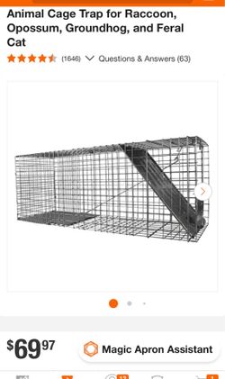 Like new, never used Animal Cage Trap for Raccoon, Opossum, Groundhog, and Feral Cat