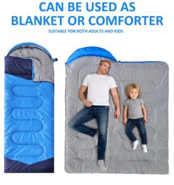 Camping Sleeping Bag - 3 Season Warm & Cool Weather - Summer Spring Fall Lightweight Waterproof for Adults Kids - Camping Gear Equipment, Traveling, a