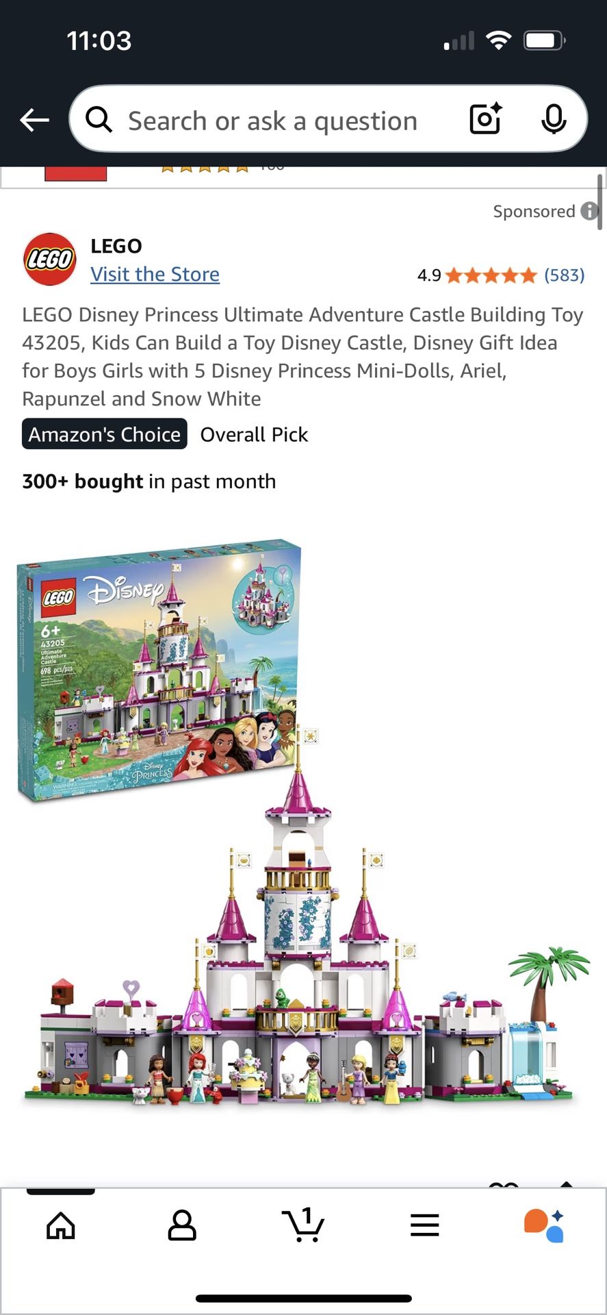 LEGO Disney Princess Ultimate Adventure Castle Building Toy