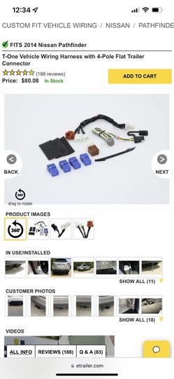 T-One Vehicle Wiring Harness with 4-Pole Flat Trailer Connector