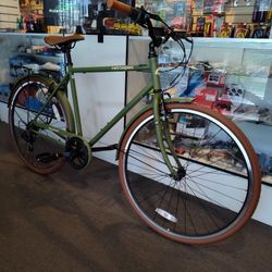 NEW 54CM RETROSPEC BEAUMONT 7 SPEED MATTE OLIVE DRAB GREEN URBAN CITY BIKE