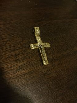 14k Jesus cross Gold pendant