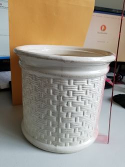 Off White Ceramic Kitchen Jar Canister.