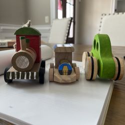 Wooden Toy Cars Vehicles Vintage Wood Chunky Vehicles 3 Total