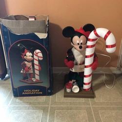 vintage Santa best Christmas animated Mickey mouse painting candy cane workshop