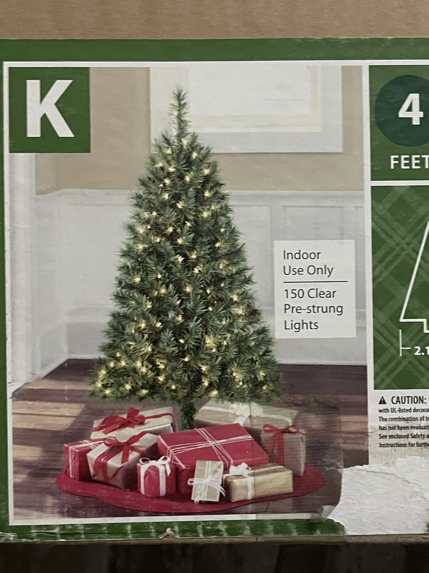 Holiday Time 4 Ft Indiana Spruce Clear Pre-lit Christmas Tree
