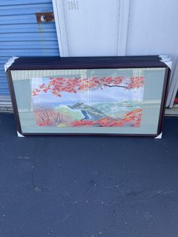 Framed Wall Art with Autumn Leaves