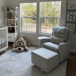 Milo Grey Nursery Swivel Glider With Base 