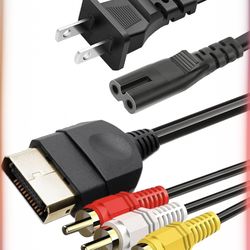 Power Cord & AV Cable Compatible with Xbox, AC Power Cord Fit for Sony PS5/PS4/PS4 Slim/PS3 Slim, Xbox One S/X, Xbox Series X/S, TV Printer Speaker Mo