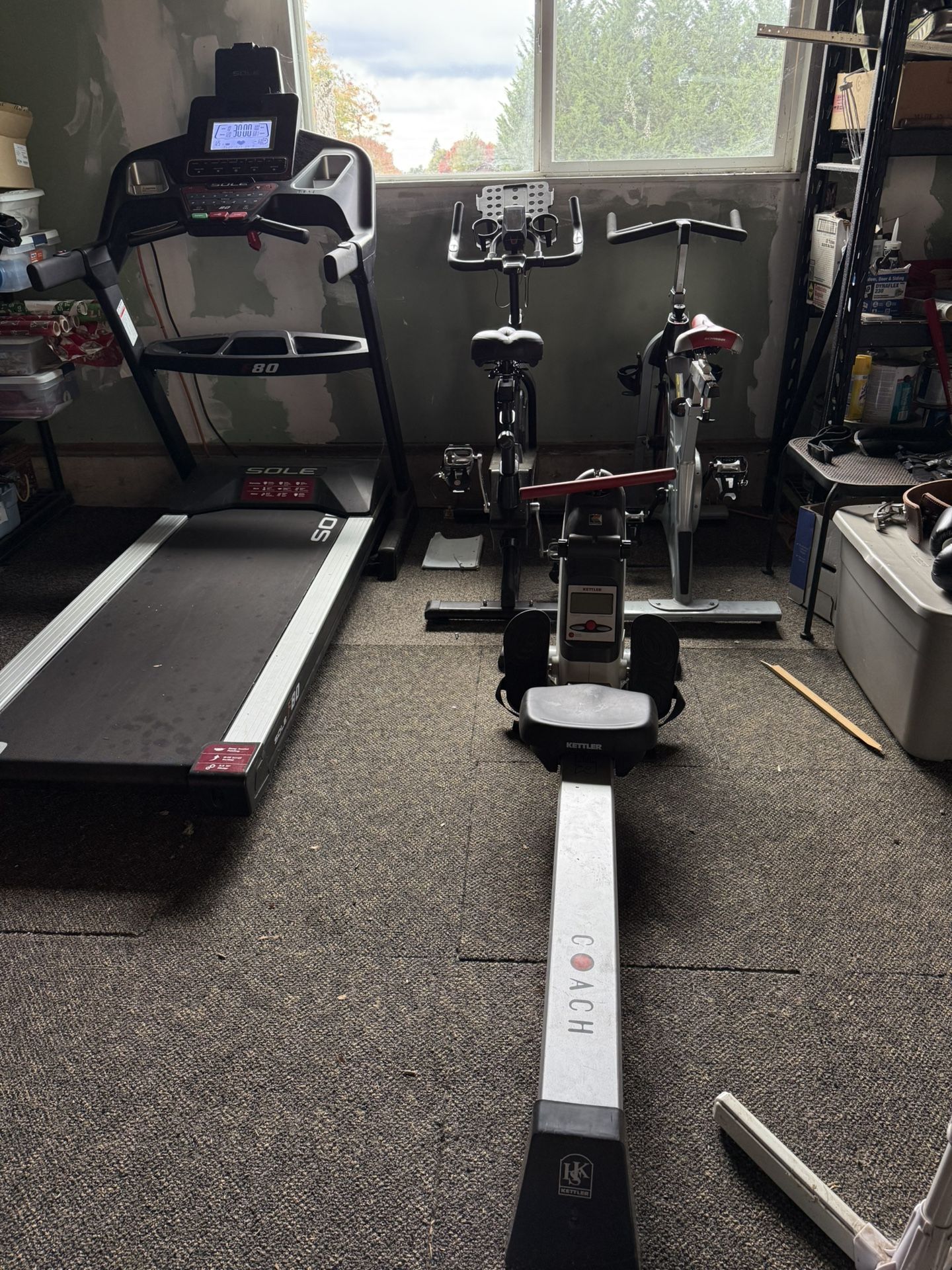 Row Machine & (2) Exercise Bikes