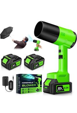 New Leaf Blower Cordless, Handheld Leaf Blower with 2 Battery and Charger, 6 Speed Modes, Lightweight Blower for Patio, Lawn, Yard, Dust, Blowing Leav