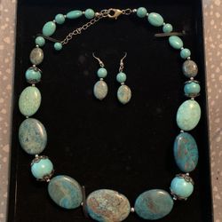 Chrysocolla Necklace & Earring Set