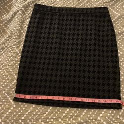 Vintage Ann Taylor Loft Houndstooth Mini Pencil Skirt 8