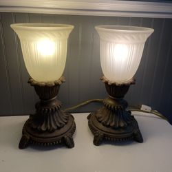 2- Glass Lamps (Vintage)  Each $30