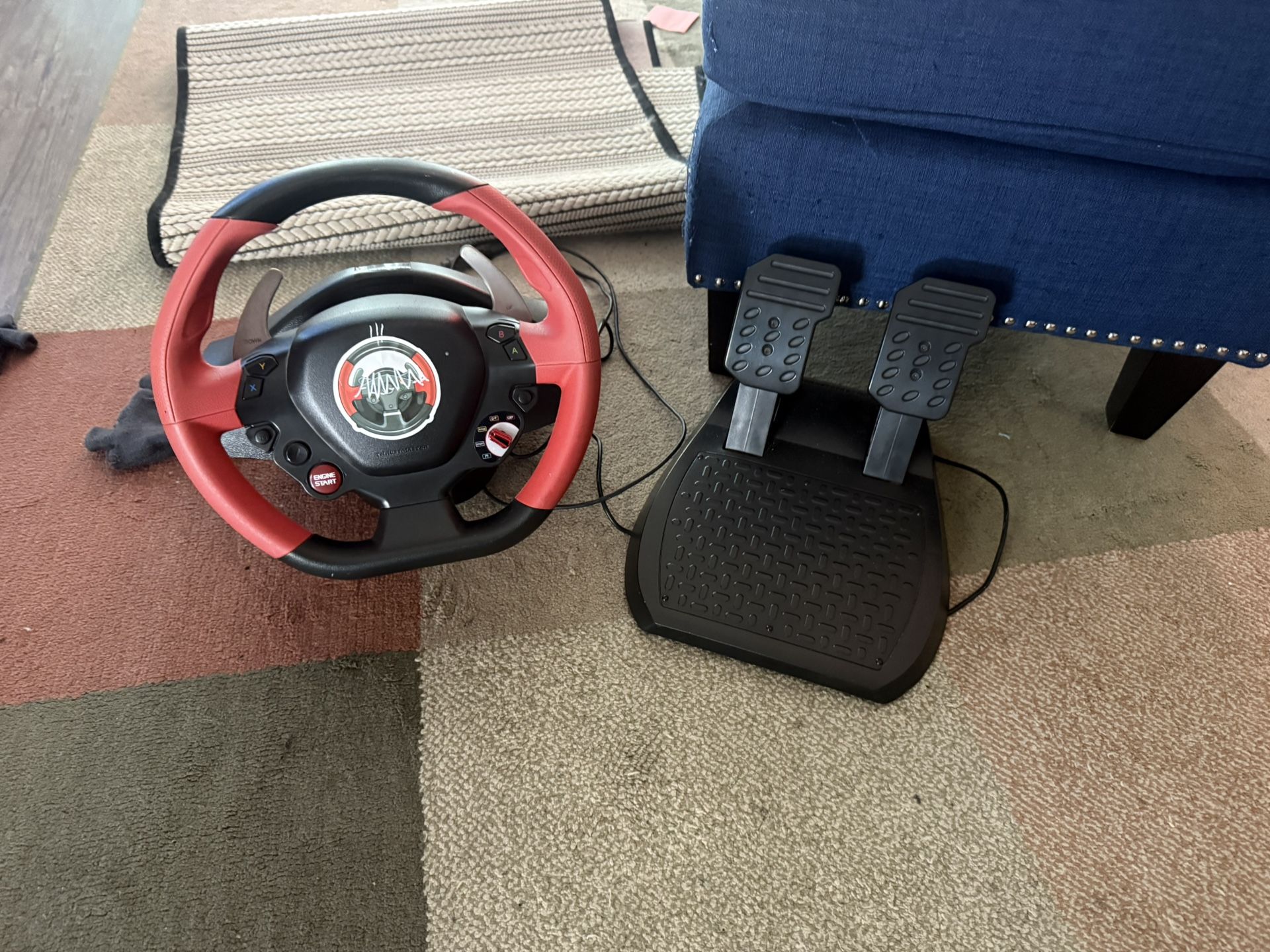 Xbox Trustmaster Steering Wheel And Pedals