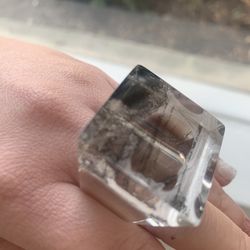Beautiful Acrylic Statement Ring Size 7.25 And In Perfect Condition. Very 3 Dimensional