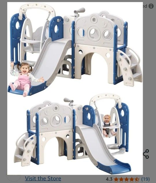 Children Slide And Swing