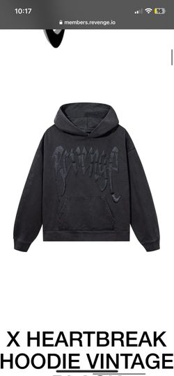 New Large Revenge XXXTENTACION Heartbreak Hoodie Washed Black