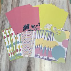 130 Assorted Bright & Fun Cards, Polka Dot Cards, Flower Cards, Various Designs & Sizes