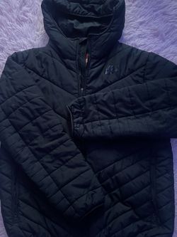 Nike Men's Black Hooded Puffer Jacket Full Zip Quilted Logo Size XL