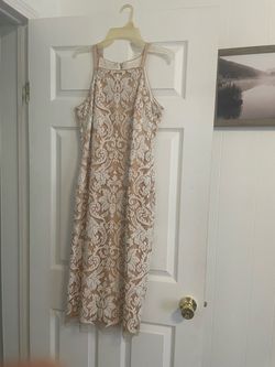 Nude Lace Overlay Sleeveless Maxi Dress