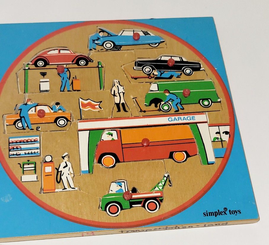 Vintage Round Wooden Puzzle