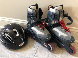 Rollerblades and Helmet (size 1-4)