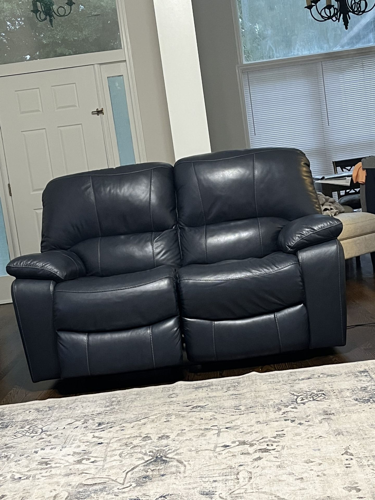Dark Blue Love Seat -recliner