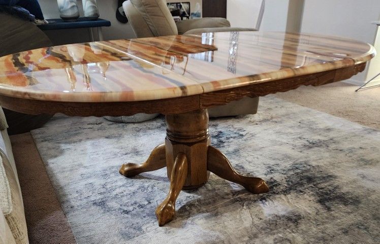 Magnificent, HUGE Dining Room Table with Lions Feet / Smaller Kitchen Table