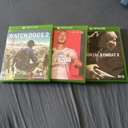 Trio Xbox game pack, Mortal Kombat, Watch Dogs 2, Fifa 20