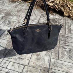 Coach Navy Blue Satchel Handbag
