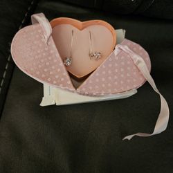 Wire Heart Drop Earrings in Heart Box