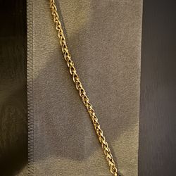 7.5” wheat pattern 14k gold bracelet 