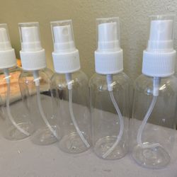 2OZ TSA Clear Plastic Spray Bottles Travel Perfumes Refill PET Mist Pump Reuse $2 For 5