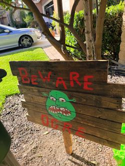Handmade Wooden Shrek Signs