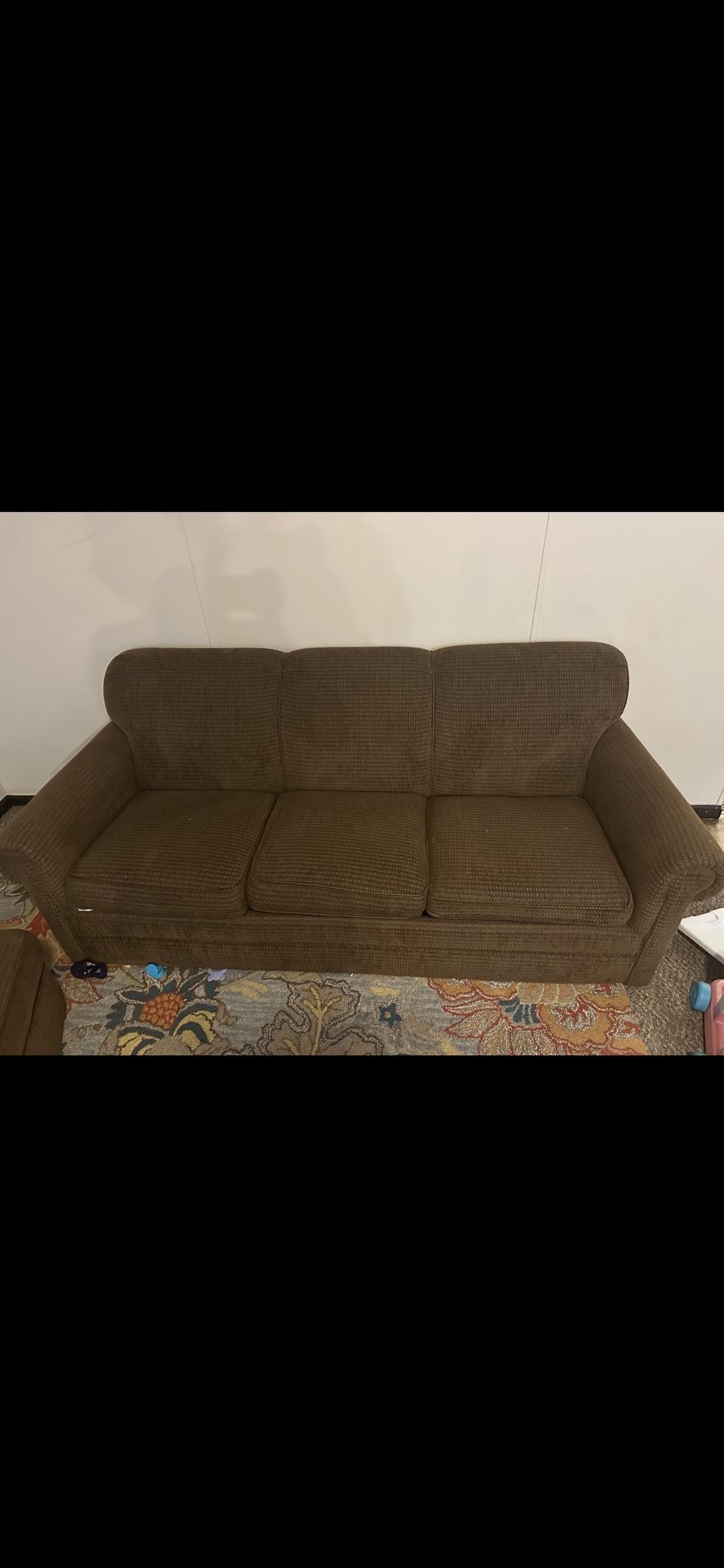 Brown Suede Couch Turns Into Couch Bed In An Ottoman