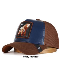 Bear Blue Brown Trucking Cap 