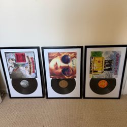 Vinyl Record Frames Set of 3