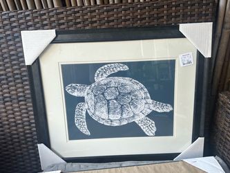 TWO Framed Sea Turtle Wall Art