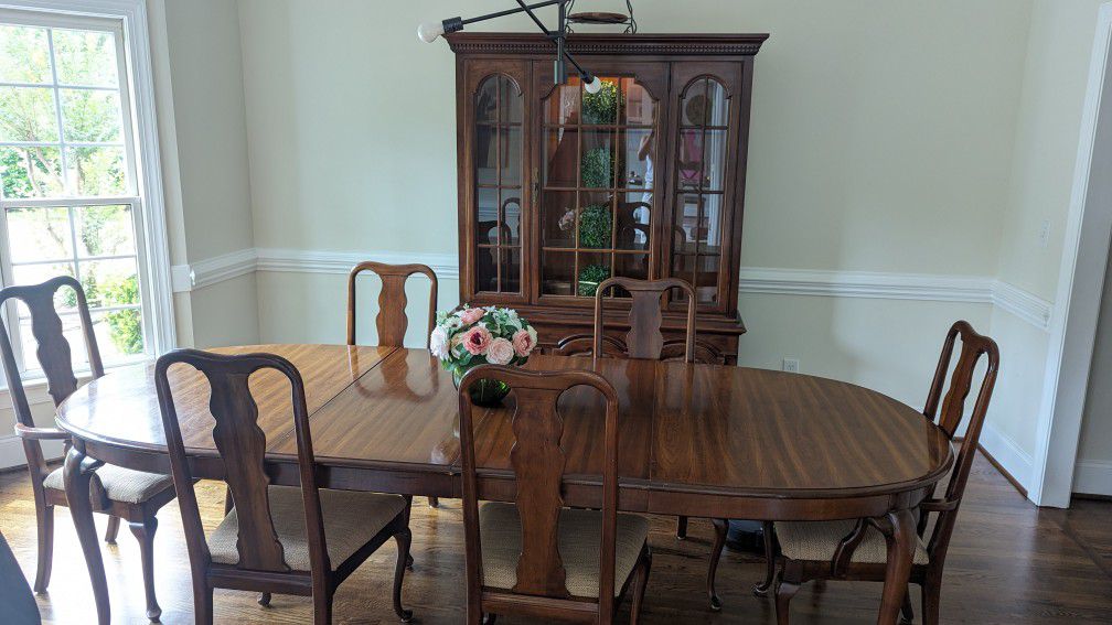 Dining Room Table, 6 Chairs And Buffet