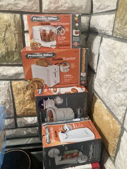 Toaster, Waffle Maker, Food Chopper, Can opener