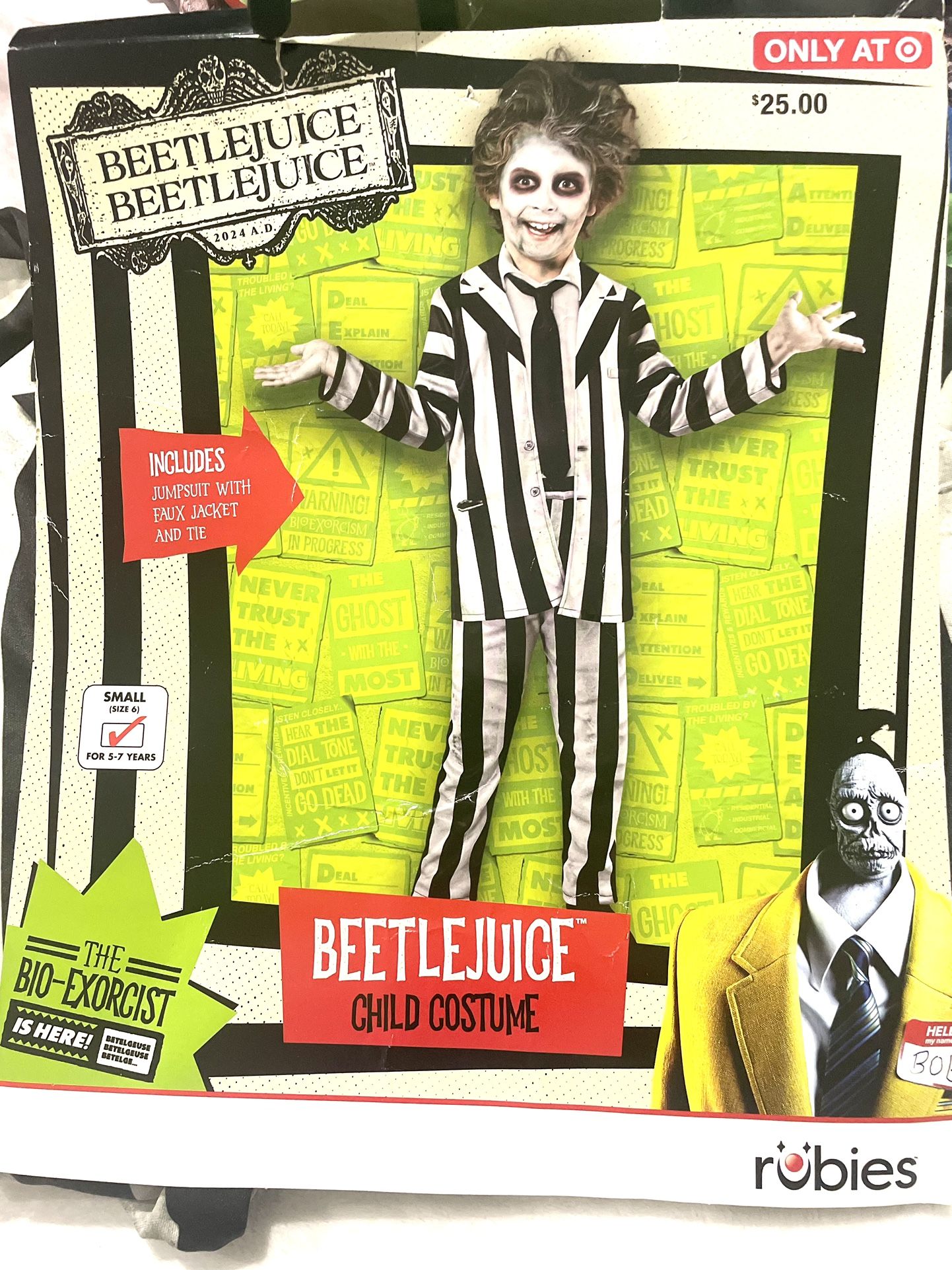 NWT Beetlejuice Kids Costume Sz Small (6) For 5 to 7 Years