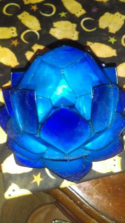 Blue candle holder