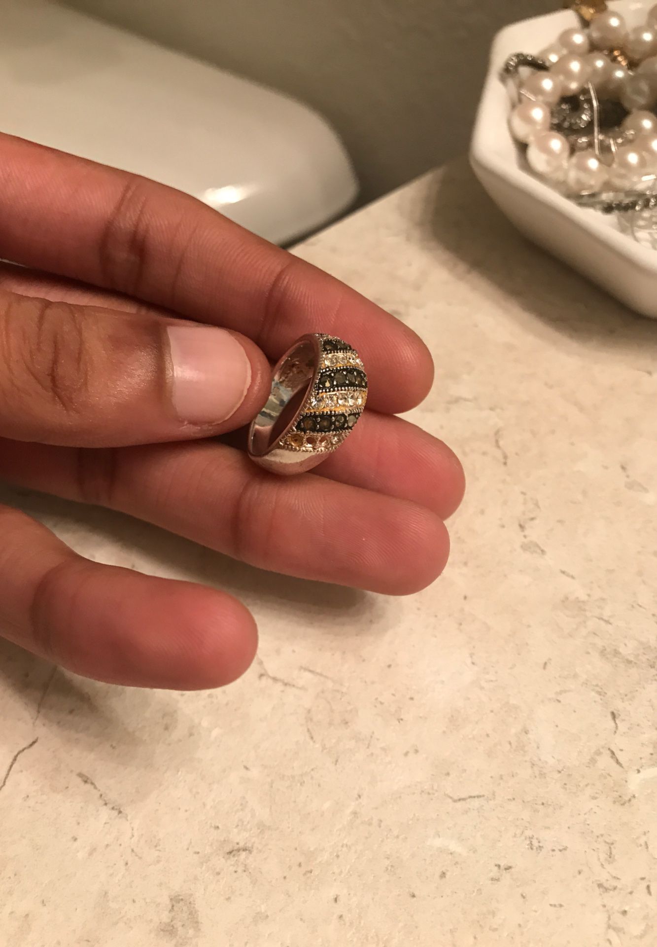 925 silver diamond band ring