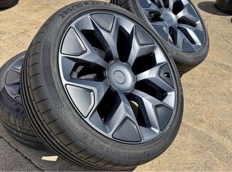 FREE DELIVERY 4 NEW OEM Tesla Model X 22” Machina Wheels WITH CAPS Rims Continental Tires 100%