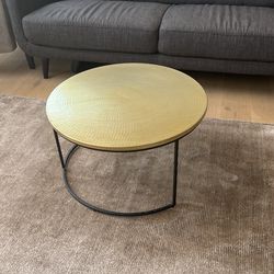Mid Century Modern Gold Hammered Coffee Table