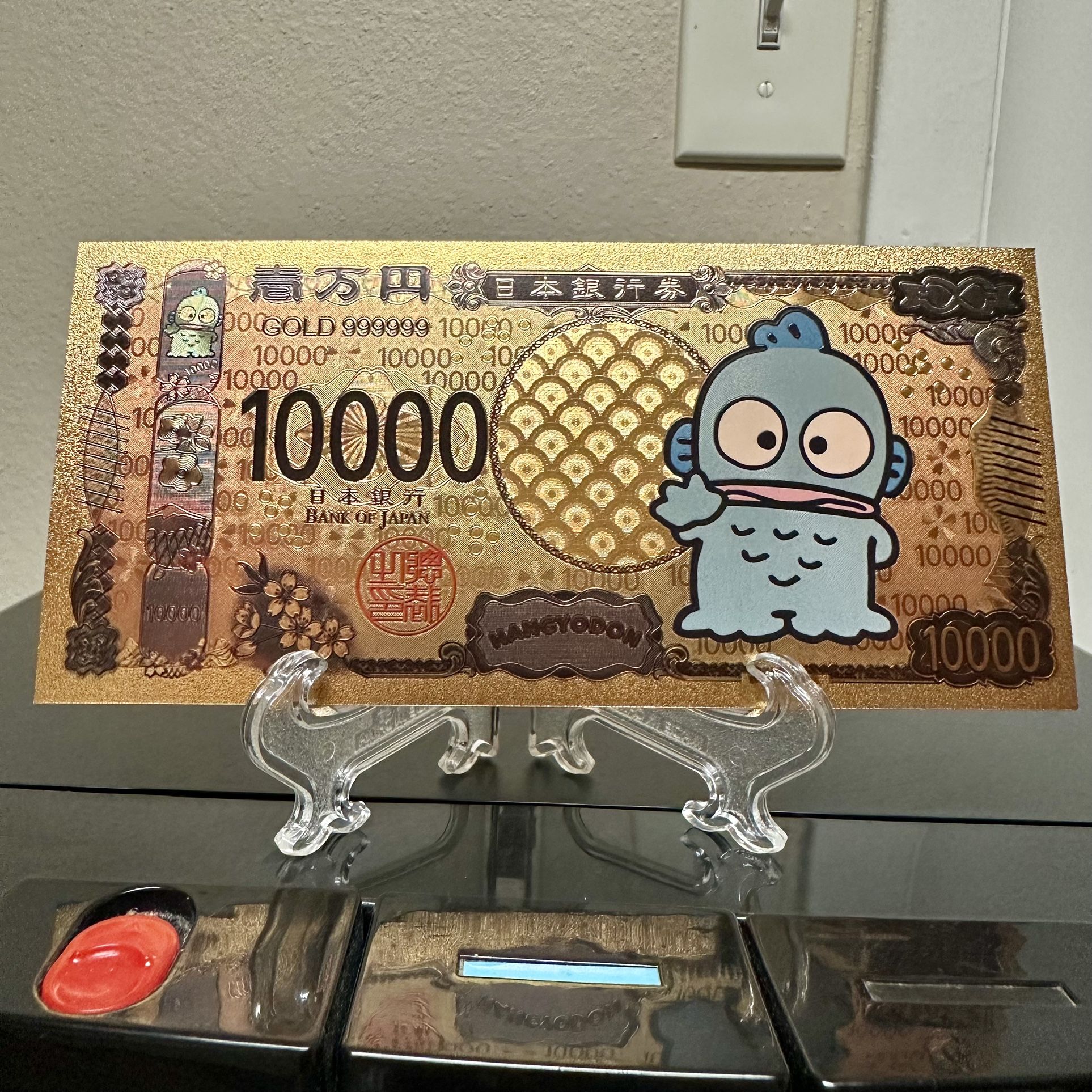 24k Gold Foil Plated Hangyoclan Hello Kitty Banknote