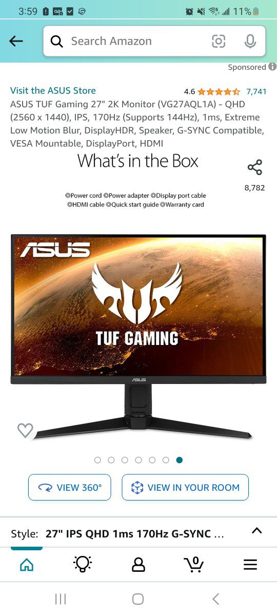 ASUS TUF Gaming 27" 2K Monitor (VG27AQL1A)

