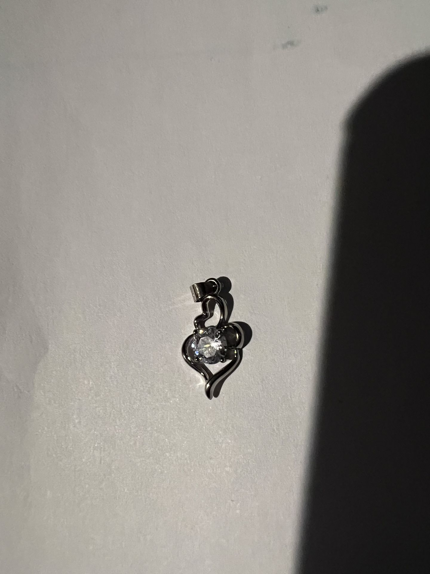 Sterling Silver Zirconia Necklace Pendant "The Heart"